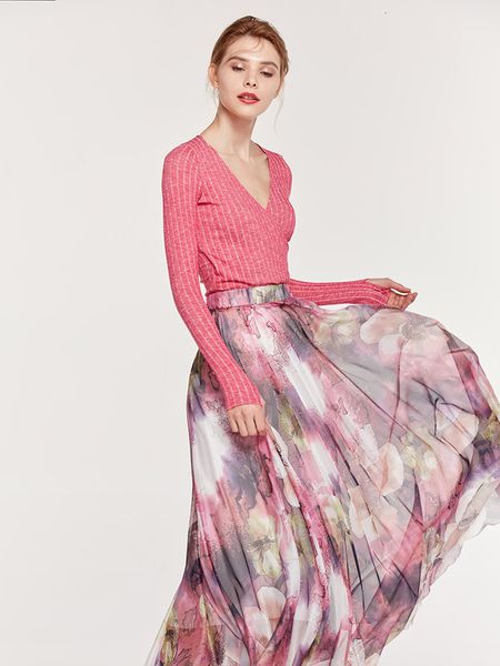 

2021 summer a-line boho beach casual chiffon for women printed midi ladies skirts l7ve, Black