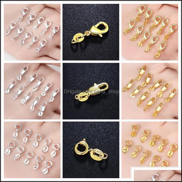 

clasps & hooks jewelry findings components 10pcs accessories diy manual plating and nickel white k ancient bronze 302 12 mm lobster clasp ne