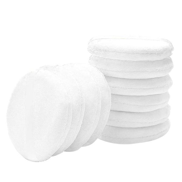 

sponges, applicators & cotton 10pcs white powder puff velour baby body makeup with satin ribbon sealed for loose mineral powde c1ff