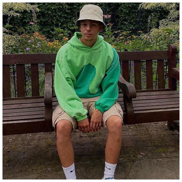 

men's hoodies & sweatshirts autumn loose color stitching and women's hoodie street fashion funny 100% cotton couple top, Black