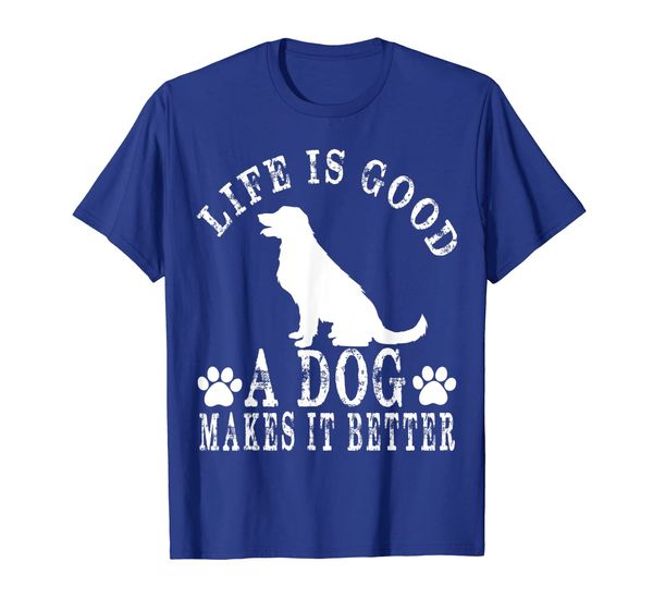 

life is good a dog makes it better for dog lovers tshirt t-shirt, White;black