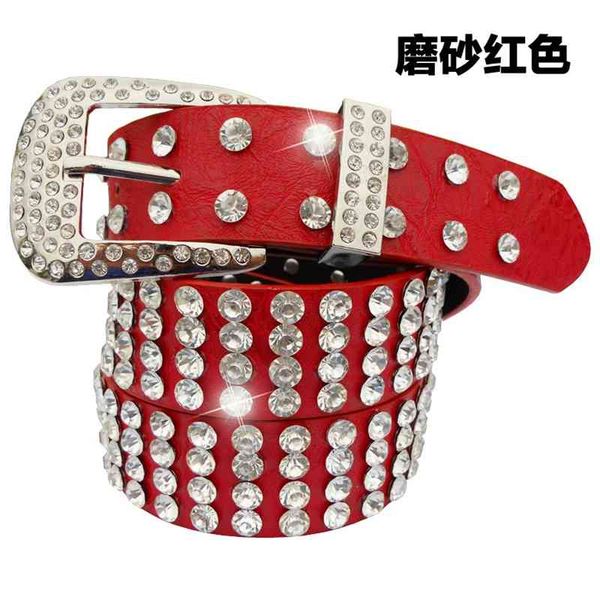 

designer belts 2023 red and white buckle decorative women's diamond belt, Silver