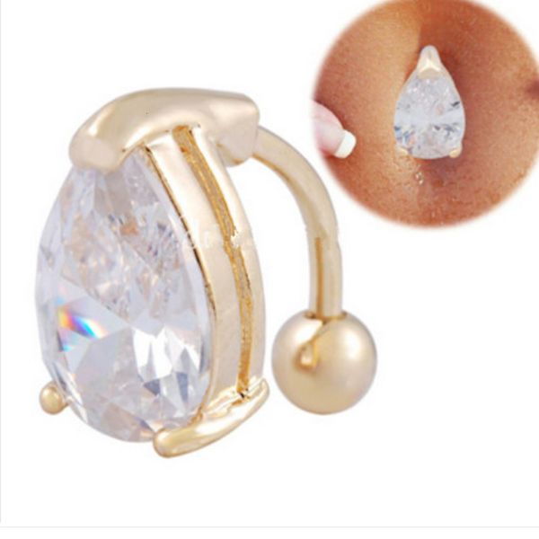 

human body puncture jewelry peach zircon water drop steel store