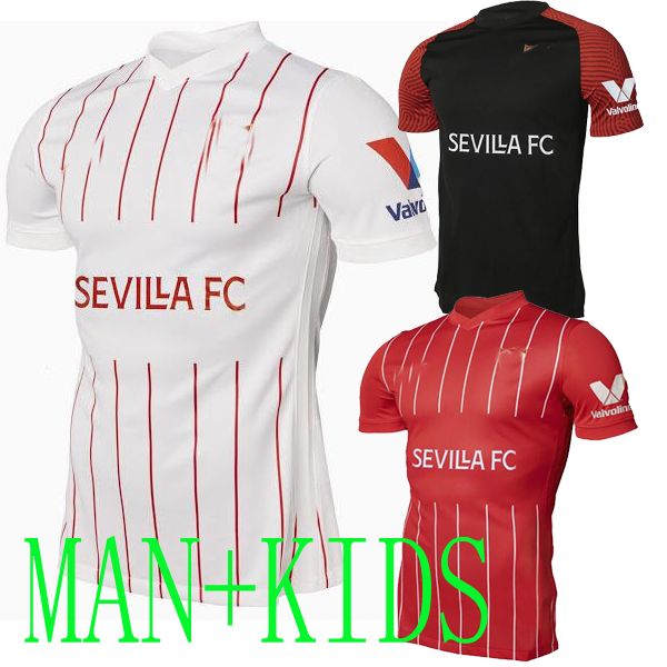 

21 22 fc sevilla soccer jerseys 2021 kids 5 ocampos 10 ever banega 15 en-nesyri 16 navas de jong el haddadi reguilon football shirt kits, Black;yellow