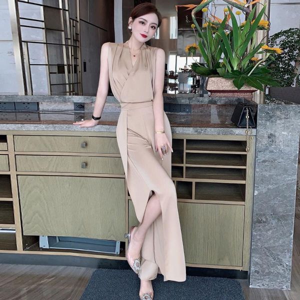 

women's two piece pants 2021 women summer slim suit 2 pieces elegant office ladies sleeveless work suits fashion split, White