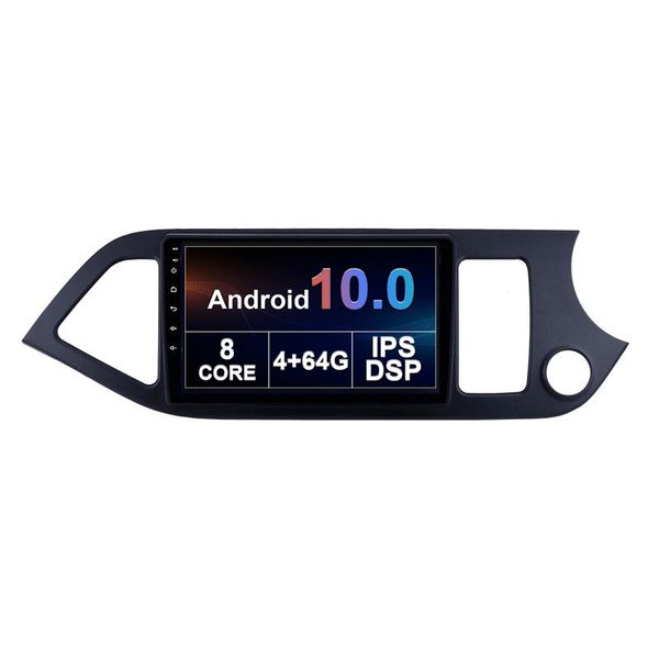 Carro DVD Rádio Head Unit Player para Kia Picanto 2011-2014 RHD Audio GPS Navegação Estéreo WiFi 2.5D IPS Screen Din Din Android 10.0