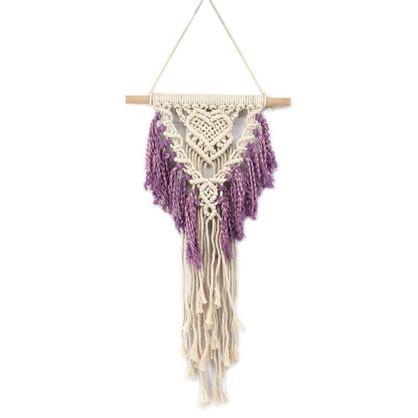 

tapestries hand knotted macrame wall hanging art cotton bohemian tapestry with tassel for boho wedding backdrop decoration