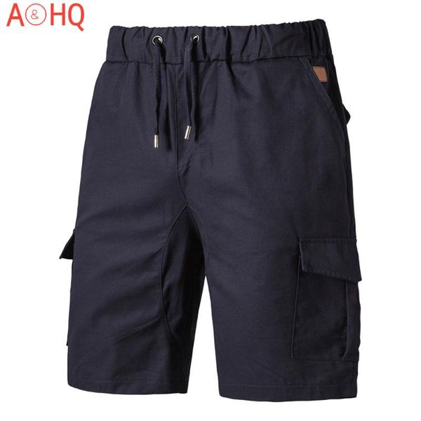 

men's shorts 2021 mens cotton casual work summer short pants multi-pockets cargo 6 colors avaiable solid color, White;black