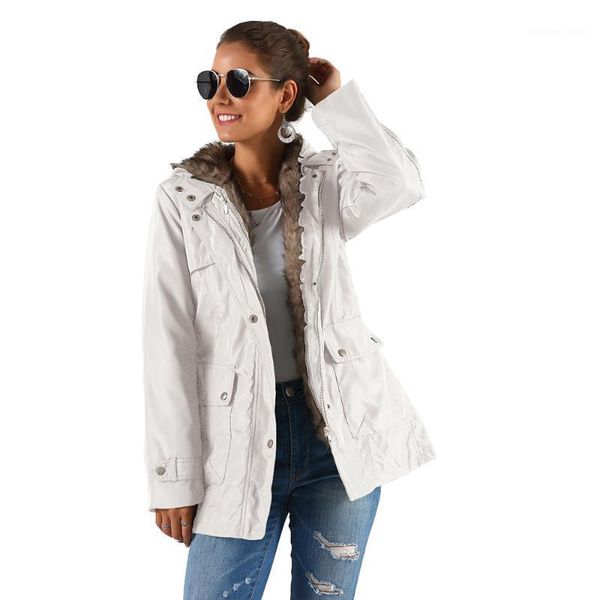 

women's down & parkas fake fur lady coat jacket windbreaker winter warm thick women parka detachable windproof female outerwear d30, Black