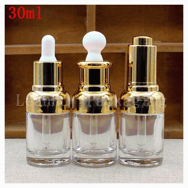 

30 ml x 15pc clear glass bottle essential oil drip irrigation 30cc essence lotion packaging the sample bottle