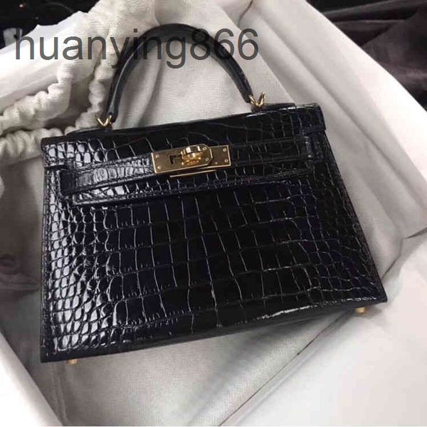 

brand h bags handbags women luxury classic kelys herme 2022 european american fashion bag leather crocodile pattern hand-held one shoulder m