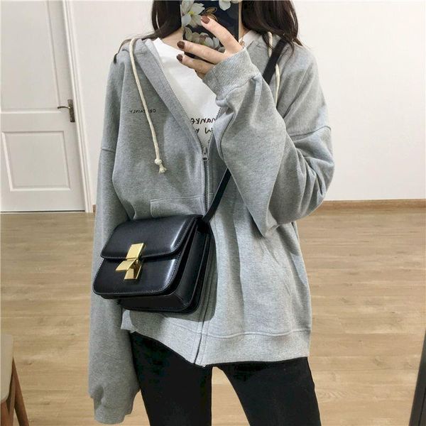 

women's hoodies & sweatshirts womens casual sports autumn thin zipper hooded jacket korean loose cardigan hoodie fashion vintage women, Black