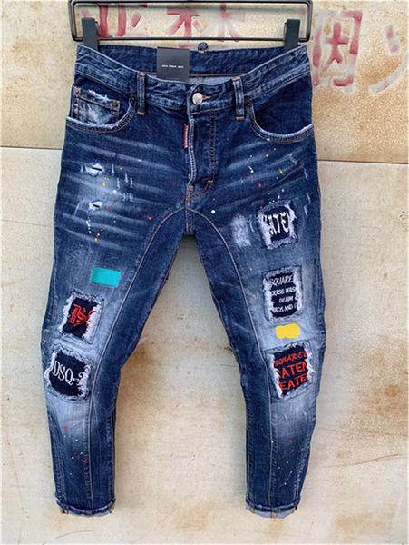 

the new exclusive italian fashion brand denim straightleg trousers onetoone quality assurance microelastic slimfit smallfoot versio, Blue