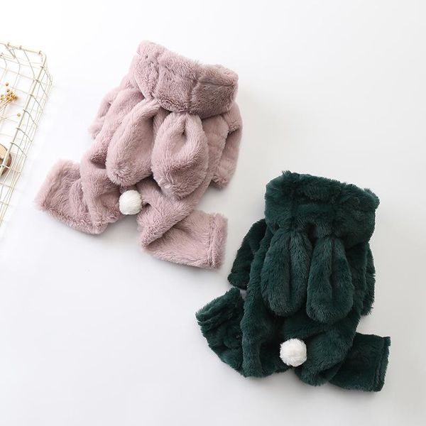

dog apparel clothes winter pet clothing fur four-foot jumpsuit warm