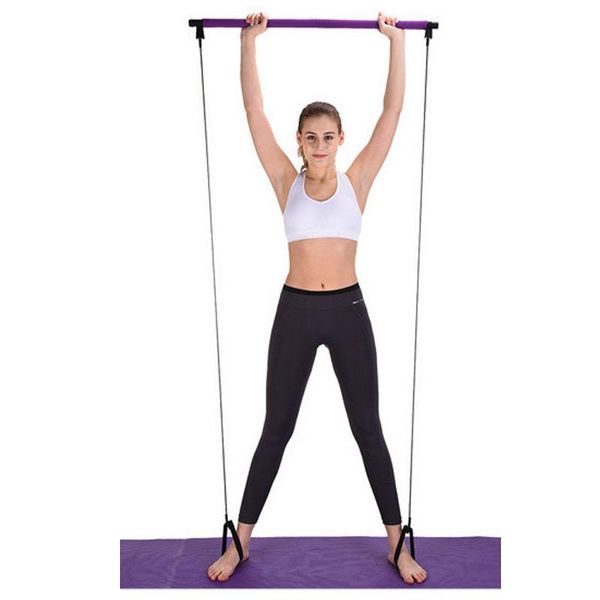 

yoga pull rods pilates bar home yoga gym body abdominal resistance bands stick toning bar fitness rope puller crossfit tube band