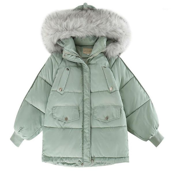 

winter women's loose cotton clothing down & parkas, Black