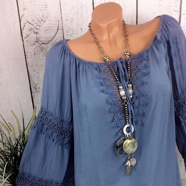 

blouse women plus size cotton linen solid o neck lace long sleeve solid easy female shirt blouse 2021, White