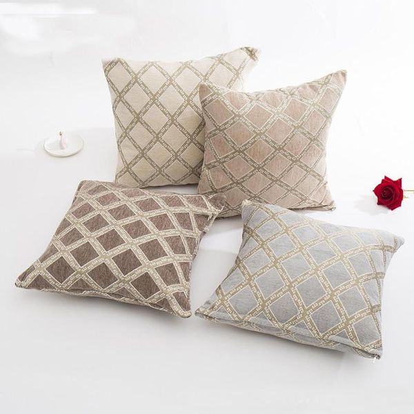 

pillow case fluffy brown plaid christmas pillowcase home fall decorative for sofa seat chair car soft material nordic