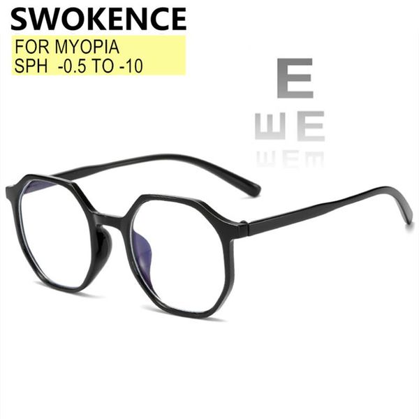 

sunglasses swokence prescription glasses nearsighted -0.5 to -10 women men blue light blocking pochromic diopter myopia eyewear f521, White;black