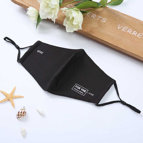 

mask black cotton printing outdoor dustproof winter warm pure color cotton