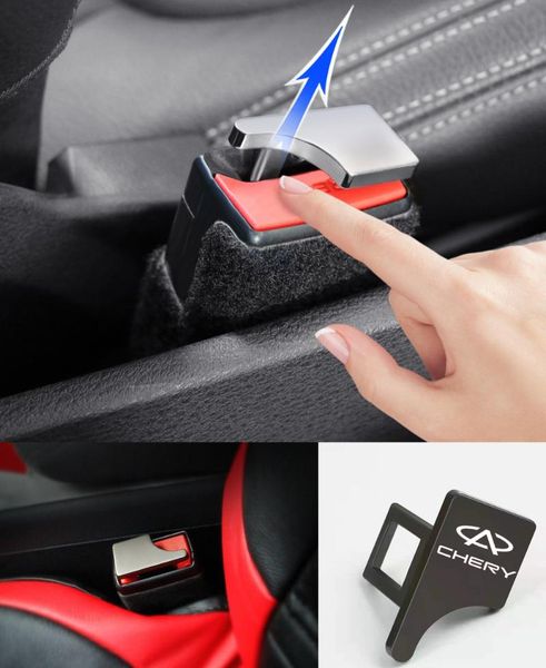 

safety belts & accessories zinc alloy car seat belt clip concealed buckle custom logo for chery tiggo 7 qq 1100cc b14
