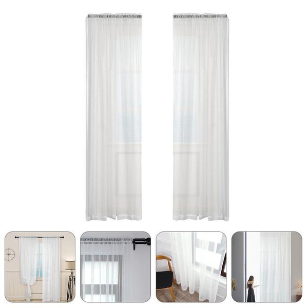 

curtain & drapes 2 pcs window sheer curtains gauze drape decorative long