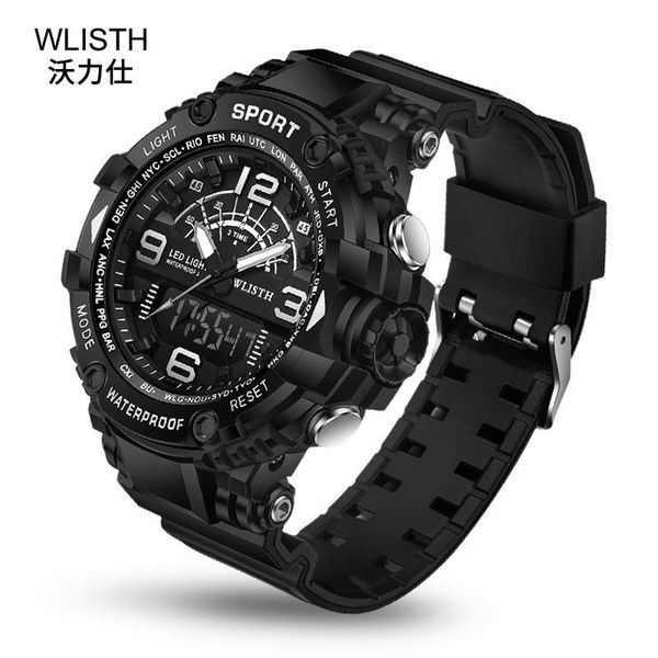 

wristwatches wlisth multifunctional hardlex mirror man's waterproof sport digital watches men luminous, alarm, Slivery;brown