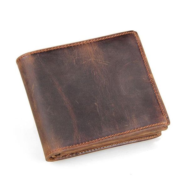 

genuine leather men wallets vintage leather men short small wallet card holder purse male multi-functional coin purse, Red;black
