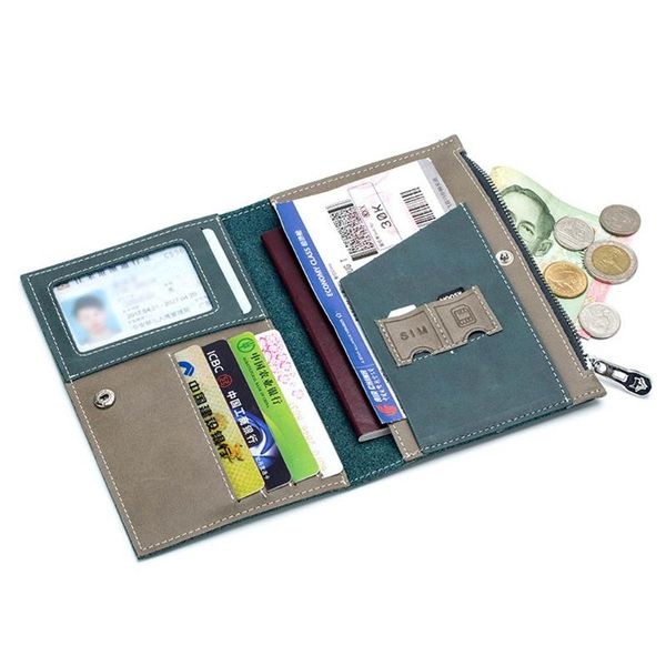 

driver license leather bifold wallet zipper coin purse cash pocket a69c, Red;black