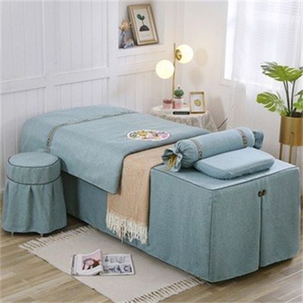 

beauty salon massage bed shampoo cashmere cotton linen beauty bedspread four piece set