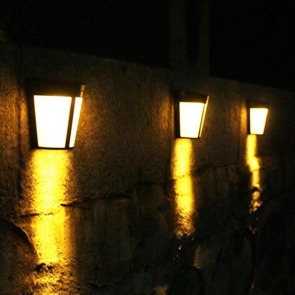 

outdoor wall lamps waterproof fence decoration lighting lamp landscape garden solar power automatic sensor led night light
