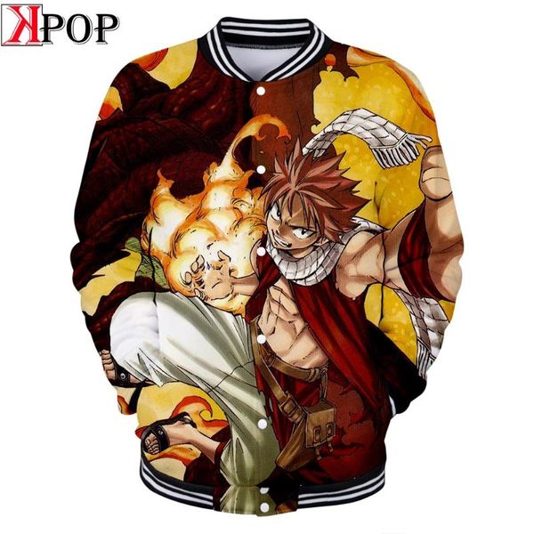 

women's jackets fairy tail hip hop fashion brand clothing 3d men/women hoodie sweatshirts streetwear up baseball uniform harajuku jacke, Black;brown