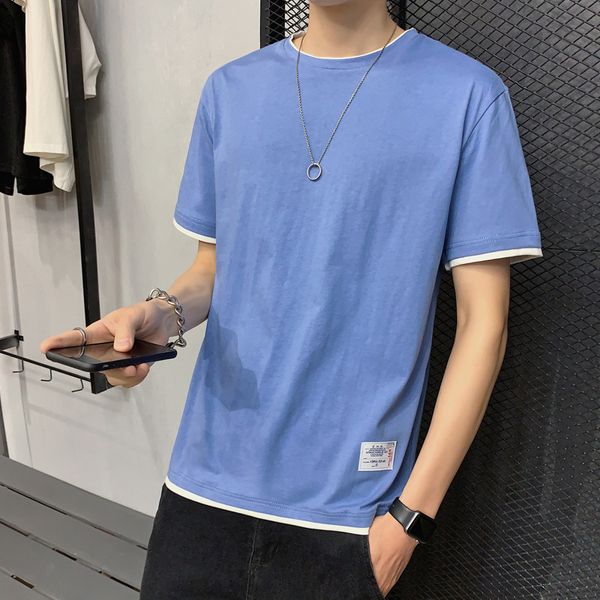 

ummer new 2020 cotton short sleeve t-shirt for men, White;black