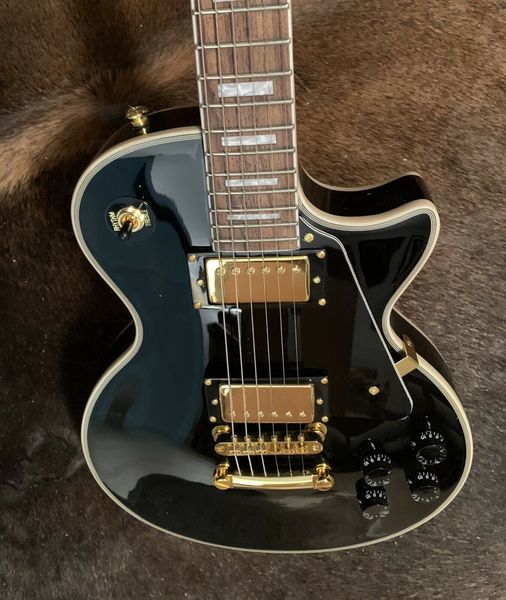 

firefly jet black ebony with gold fflps electric guitar