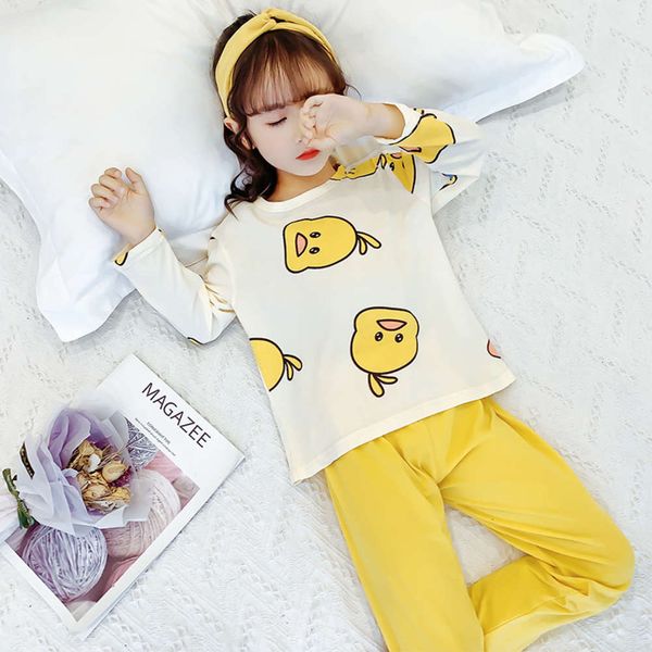 

home spring clothes 2021 zhongda children's korean long sleeve cartoon printed pajamas two piece set of pure cotton, Blue;red