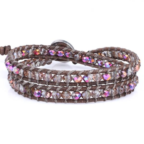 

charm bracelets kelitch 2 wrap crystal strand beaded cuff gift for men women bracelet leather pulseras friends anime jewelry, Golden;silver