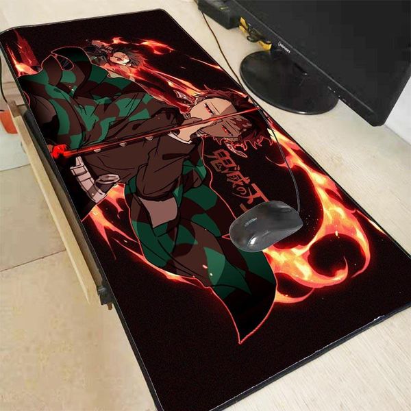 

mouse pads & wrist rests xgz demon slayer kimetsu no yaiba gaming pad computer gamer large game mat anime mause for pc laptop