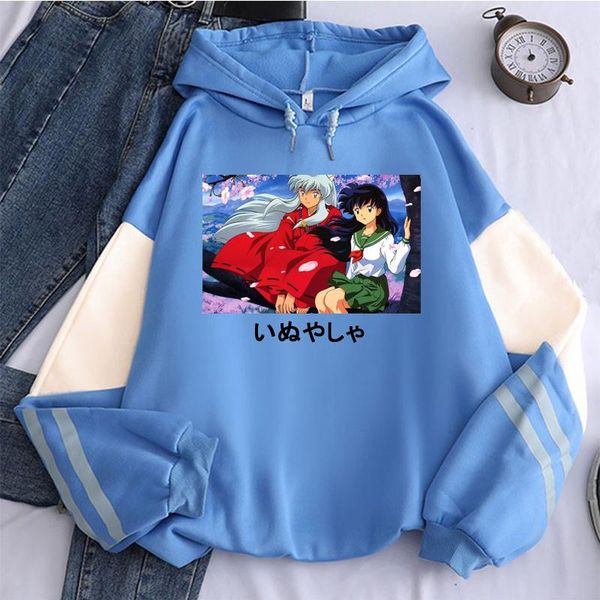 

men's hoodies & sweatshirts 2021 japan anime cartoon inuyasha hoodie sweatshirt gedrukt streetwear mannen/vrouwen harajuku manga mode, Black