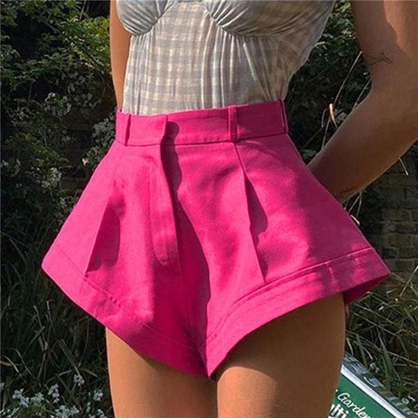 

women's shorts women all-match wide leg short leather summer ladies high waist street, White;black