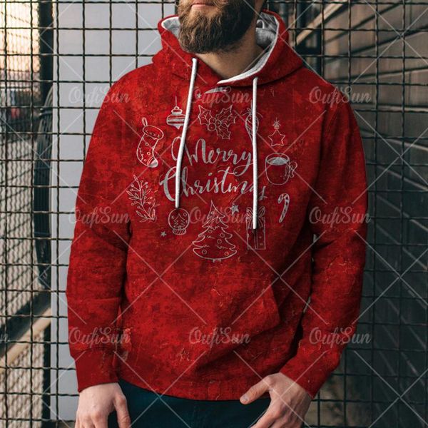 

men's hoodies & sweatshirts happy christmas 3d hoodie ladies/men fashion long sleeve hooded sweatshirt, santa claus oversized men cloth, Black