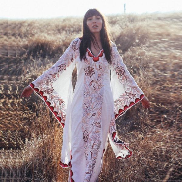 

casual dresses summer large size trendy boho dress chic bohemian maxi white kaftan beach long bodycon for women salidas, Black;gray