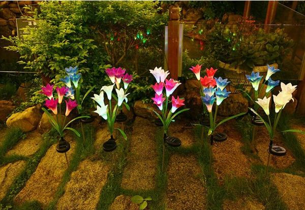 Dizeler Çelenkler Hafif Zambak Çiçek Güneş Lambası Güç Led Peri Işıkları Bahçe Açık Bahçe Dekorasyonu için Noel Dekoru
