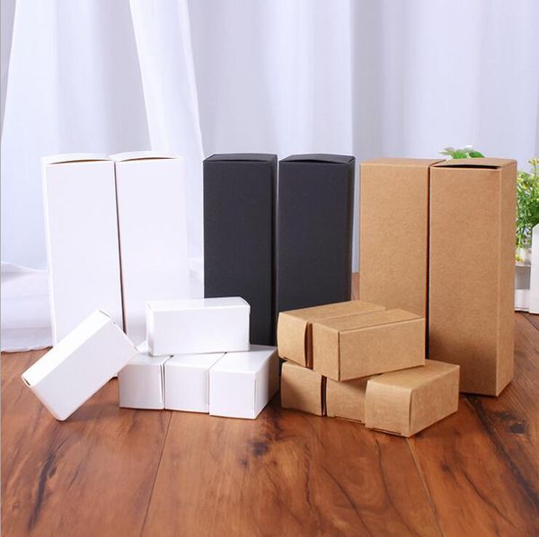 

gift wrap 10pcs black white kraft paper packaging box blank cardboard for lipstick perfume bottle package cosmetic smaple