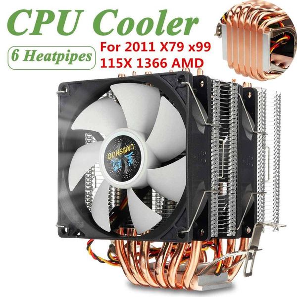 

fans & coolings lga2011 cpu cooler dual tower cooling fan 6 heatpipes 3pin computer heatsink radiator for intel 115x 775 1366 amd x79 x99