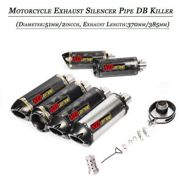 

motorcycle exhaust system 2inch muffler tip pipe removable db killer for 38mm-51mm diameter baffler tubes carbon fiber