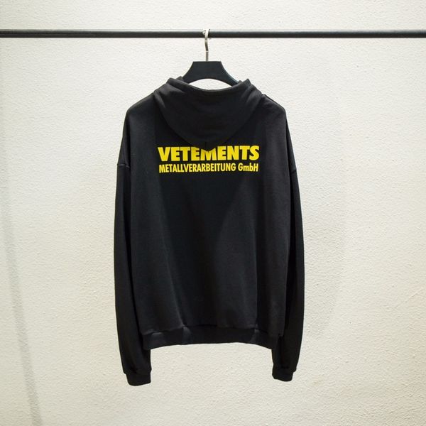 

2021 new f/w hip hop vetements yellow printed men women pullover hoodies kanye west oversize fashion japan sweatshirt coat g7ab, Black