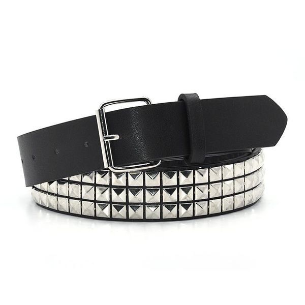 

belts pyramid fashion rivet belt men&women's studded punk rock with pin buckle drop black, Black;brown