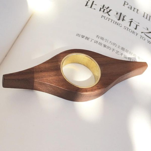 

bookmark 583d thumb book page holder solid wood novel reading ring for reader lover
