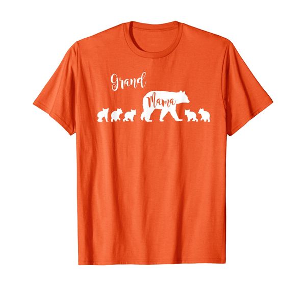 

grand mama bear shirt grandma bear with 5 five cubs, White;black