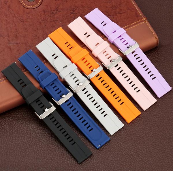 

watch bands silicone replacement 20/22mm width pin buckle silica gel straps, Black;brown